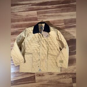 Burberry Tan Plaid Quilted Jacket
